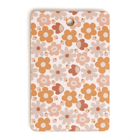 Menina Lisboa Earthy Terracotta Flowers Cutting Board Rectangle