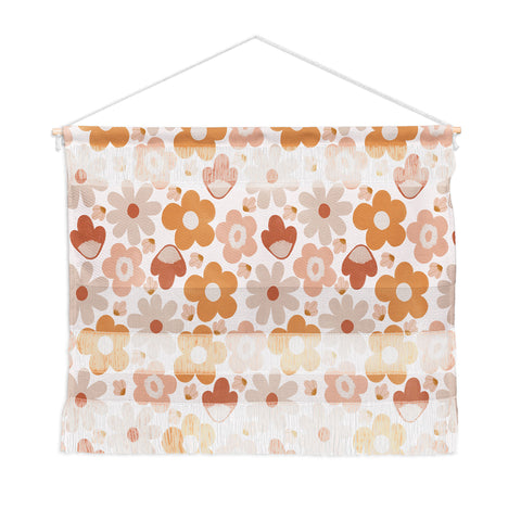 Menina Lisboa Earthy Terracotta Flowers Wall Hanging Landscape