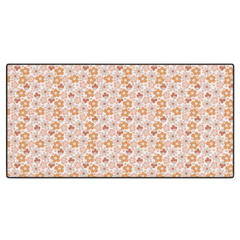 Menina Lisboa Earthy Terracotta Flowers Desk Mat