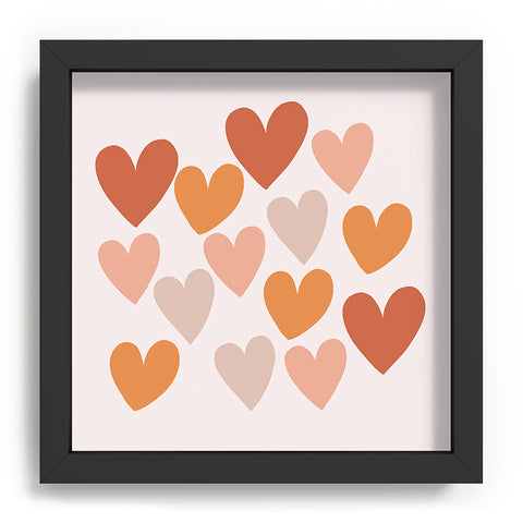 Menina Lisboa Earthy Terracotta Hearts Recessed Framing Square