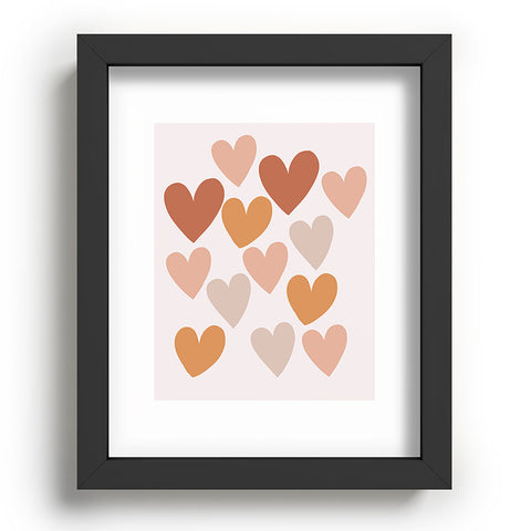 Menina Lisboa Earthy Terracotta Hearts Recessed Framing Rectangle