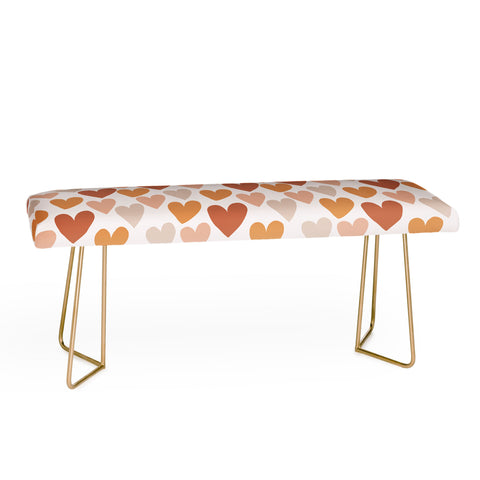Menina Lisboa Earthy Terracotta Hearts Bench