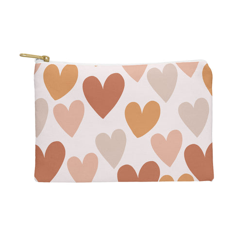 Menina Lisboa Earthy Terracotta Hearts Pouch