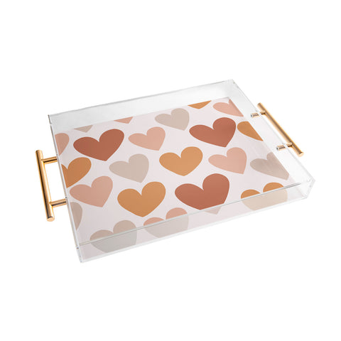 Menina Lisboa Earthy Terracotta Hearts Acrylic Tray