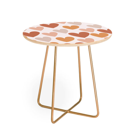 Menina Lisboa Earthy Terracotta Hearts Round Side Table