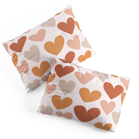 Menina Lisboa Earthy Terracotta Hearts Pillow Shams