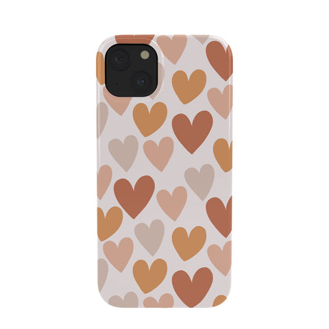 Menina Lisboa Earthy Terracotta Hearts Phone Case