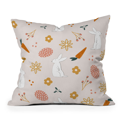 Menina Lisboa Easter Bunny Throw Pillow