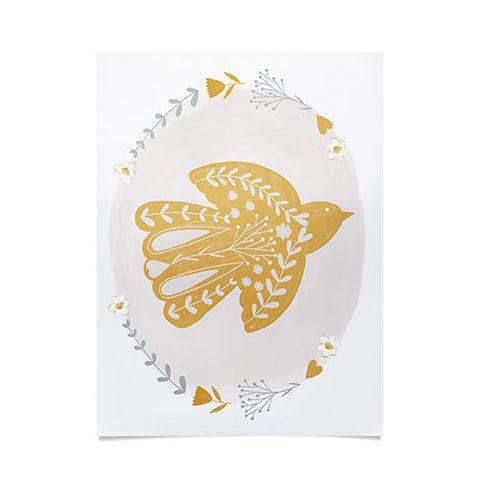 Menina Lisboa Folk Nordic Bird Poster