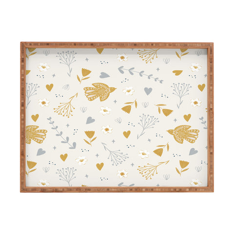 Menina Lisboa Folk Nordic Bird Rectangular Tray