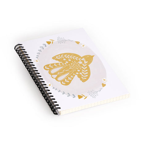 Menina Lisboa Folk Nordic Bird Spiral Notebook
