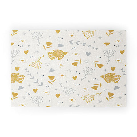 Menina Lisboa Folk Nordic Bird Welcome Mat