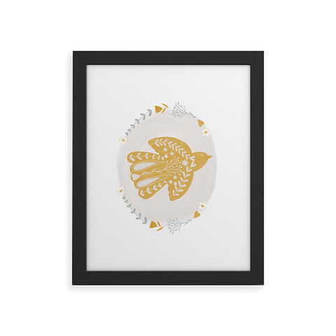 Menina Lisboa Folk Nordic Bird Framed Art Print