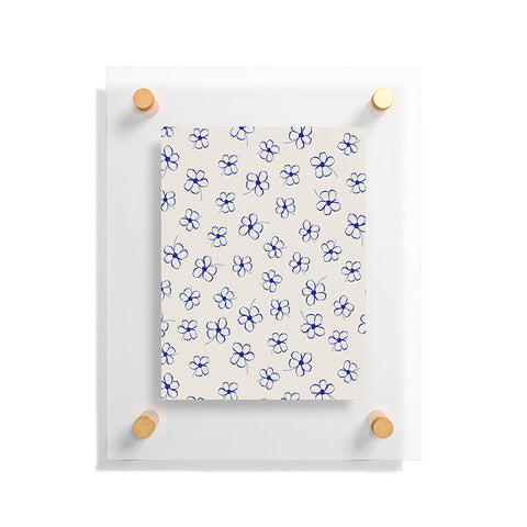 Menina Lisboa Garden of Blue Flowers Floating Acrylic Print