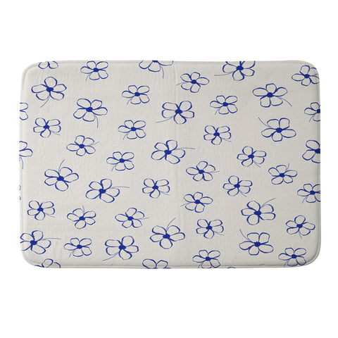 Menina Lisboa Garden of Blue Flowers Memory Foam Bath Mat