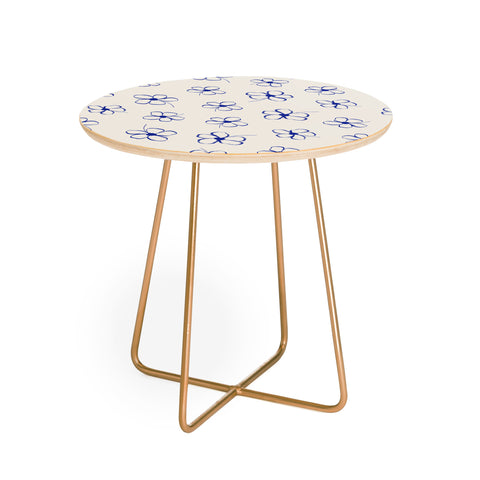 Menina Lisboa Garden of Blue Flowers Round Side Table