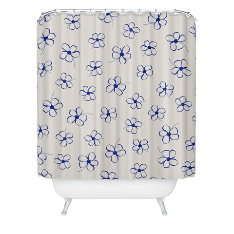 Menina Lisboa Garden of Blue Flowers Shower Curtain