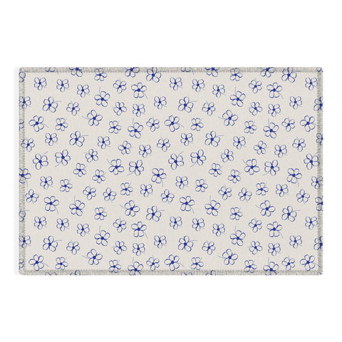 Menina Lisboa Garden of Blue Flowers Outdoor Rug