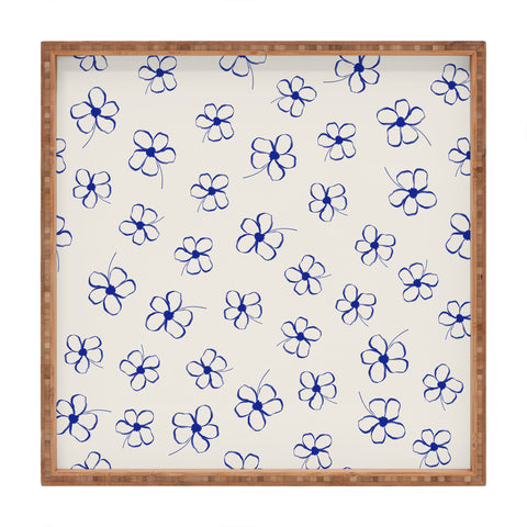 Menina Lisboa Garden of Blue Flowers Square Tray