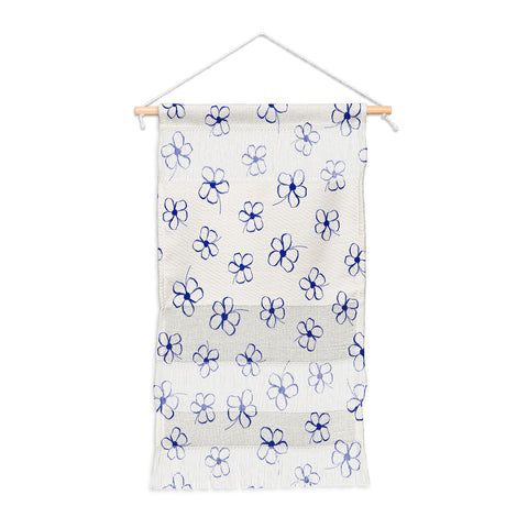 Menina Lisboa Garden of Blue Flowers Wall Hanging Portrait