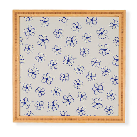 Menina Lisboa Garden of Blue Flowers Framed Wall Art