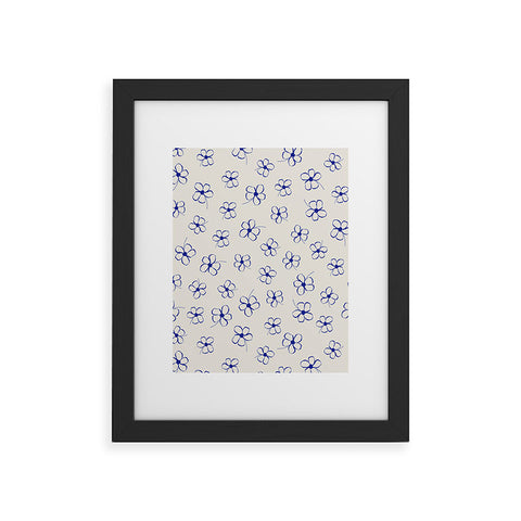 Menina Lisboa Garden of Blue Flowers Framed Art Print