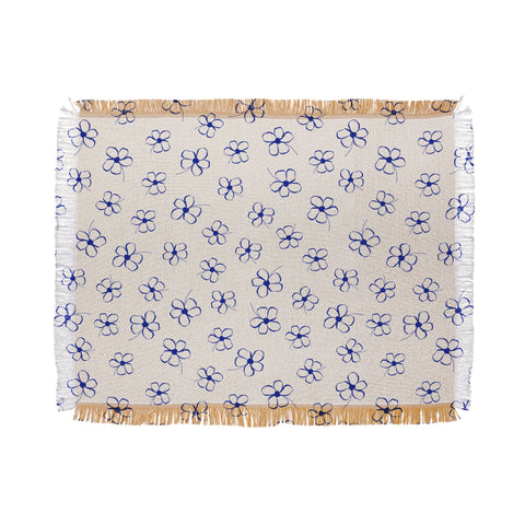 Menina Lisboa Garden of Blue Flowers Throw Blanket