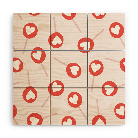 Menina Lisboa Heart Candy Wood Wall Mural
