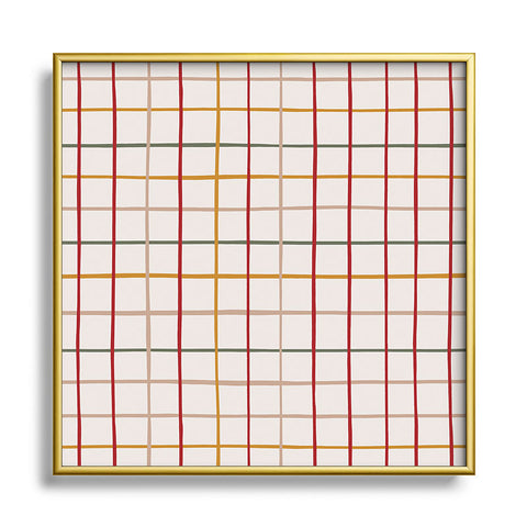 Menina Lisboa Holiday Merry Stripes Square Metal Framed Art Print