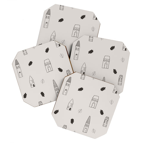 Menina Lisboa Little Scandinavian Houses Coaster Set