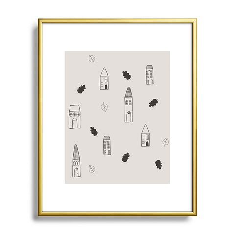 Menina Lisboa Little Scandinavian Houses Metal Framed Art Print