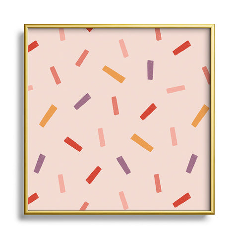 Menina Lisboa Love Confetti Square Metal Framed Art Print