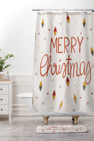 Menina Lisboa Merry Merry Merry Shower Curtain And Mat