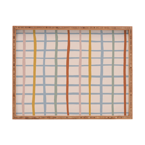 Menina Lisboa Multicolored Stripes Rectangular Tray
