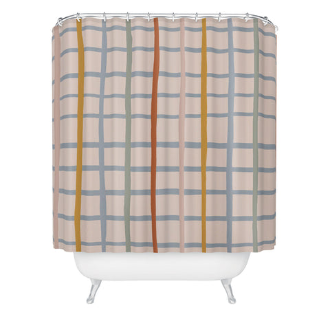 Menina Lisboa Multicolored Stripes Shower Curtain
