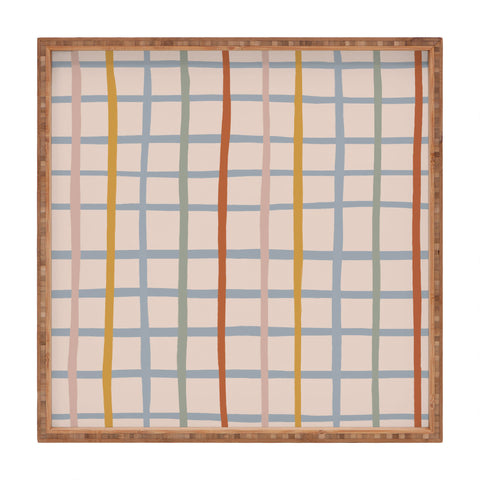 Menina Lisboa Multicolored Stripes Square Tray