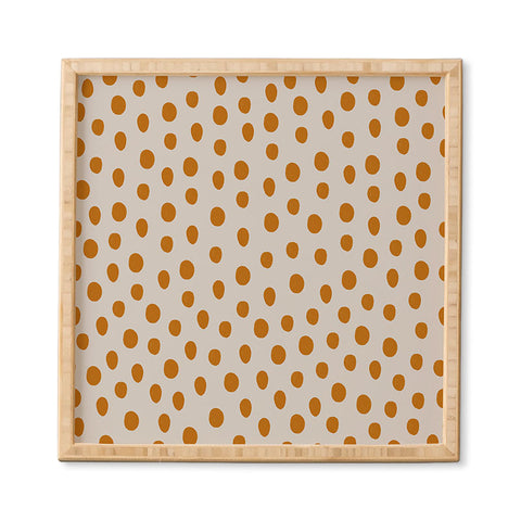 Menina Lisboa Orange Dots Framed Wall Art