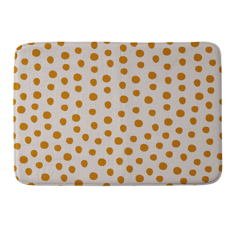 Menina Lisboa Orange Dots Memory Foam Bath Mat