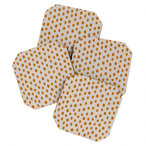 Menina Lisboa Orange Dots Coaster Set