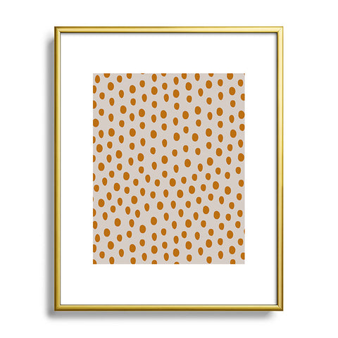 Menina Lisboa Orange Dots Metal Framed Art Print