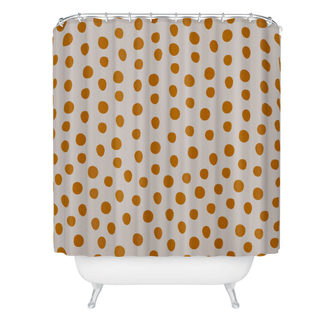 Menina Lisboa Orange Dots Shower Curtain