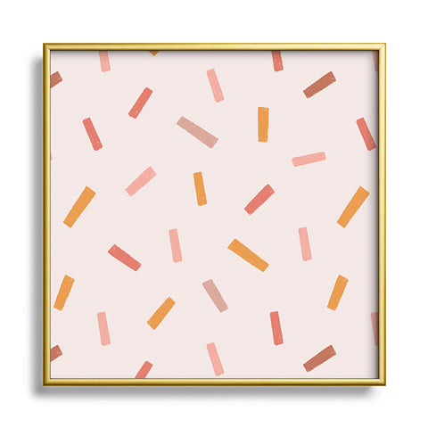 Menina Lisboa Party Confetti Square Metal Framed Art Print