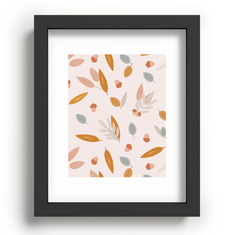 Menina Lisboa Pastel Fall Leaves Recessed Framing Rectangle