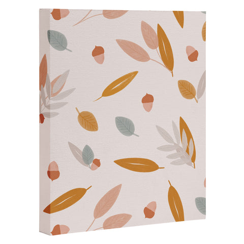 Menina Lisboa Pastel Fall Leaves Art Canvas