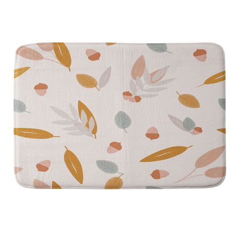 Menina Lisboa Pastel Fall Leaves Memory Foam Bath Mat