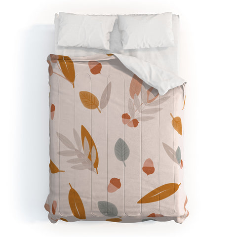 Menina Lisboa Pastel Fall Leaves Comforter