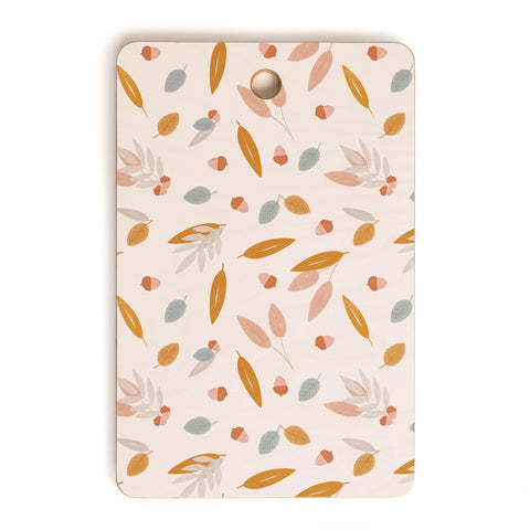 Menina Lisboa Pastel Fall Leaves Cutting Board Rectangle