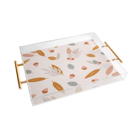 Menina Lisboa Pastel Fall Leaves Acrylic Tray