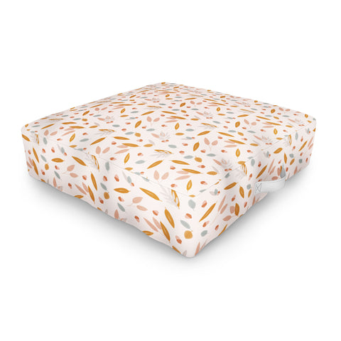 Menina Lisboa Pastel Fall Leaves Outdoor Floor Cushion