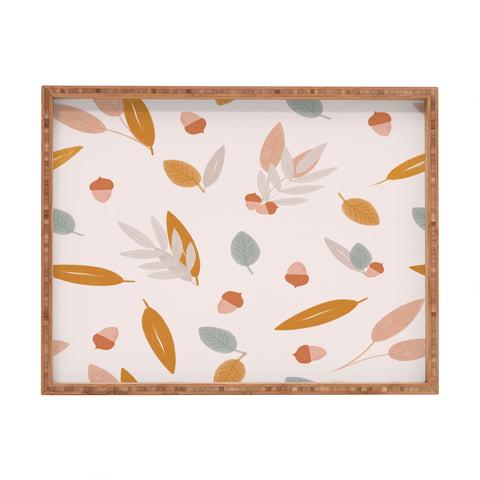 Menina Lisboa Pastel Fall Leaves Rectangular Tray